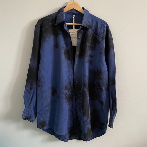 Urban Outfitters Urban Renewal Silky Oversized Tie-Dye Button Down Shirt - Picture 3 of 10